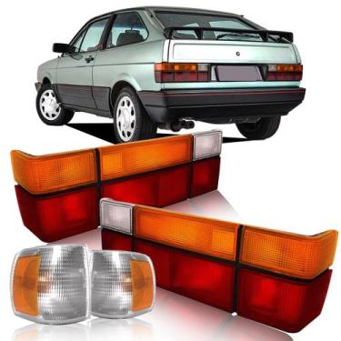 Imagem de Par Lanterna Gol Quadrado Tricolor + Piscas 1991 à 1994 - JCV