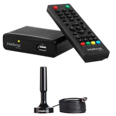 Imagem de Conversor Digital Intelbras Para Tv Antiga de Tubo e Antena 2,5 Mts Ca