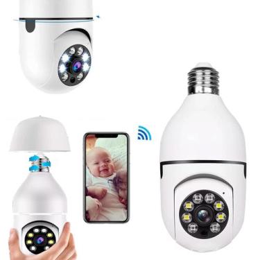 Imagem de Câmera de Segurança IP com Lâmpada Wifi de 360 e Soquete E27 na Cor Br