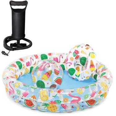 Imagem de Piscina inflável tropical com acessórios 150l + bomba manual - INTEX, 