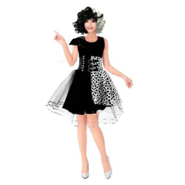 Imagem de Fantasia da Cruella Cruel de Vil Luxo Adulto c/ Peruca - Fantasias Car