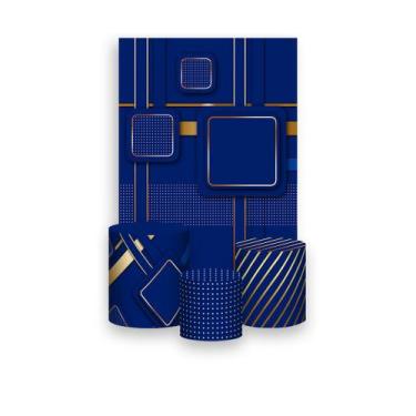 Imagem de Painel De Festa Vertical 1,50 x 2,20 + Trio De Capas Cilindro - Azul G
