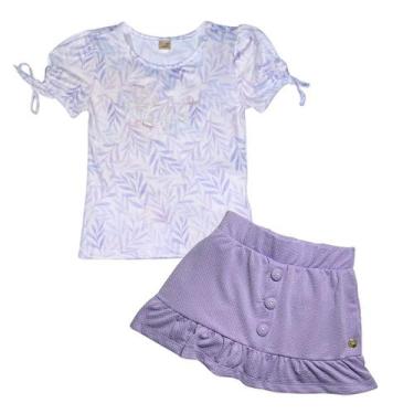 Imagem de Conjunto de Roupa Infantil Blusa e Shorts/Saia -tam. 4 a 14 - Dente D'