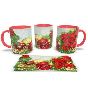 Imagem de Canecas Vermelha de Porcelana Personalizadas  Arvore de Natal - Estamp
