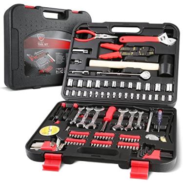 Imagem de Olympia Tools Kit de ferramentas de 122 peças, conjunto de ferramentas manuais para uso doméstico geral com caixa de ferramentas de transporte sólida, conjuntos de ferramentas de reparo de automóveis