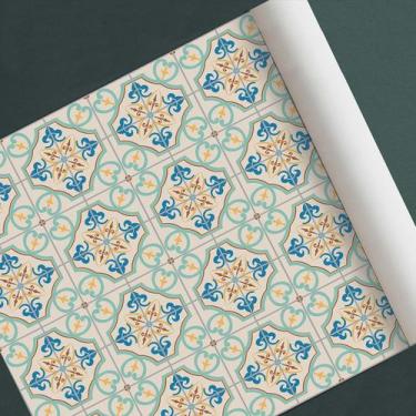 Imagem de Papel de parede adesivo azulejo ladrilho modelo retro - D. Lima Produt