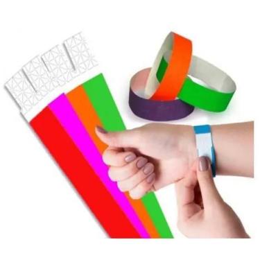 Imagem de 100 Pulseiras de Identificação Lisas para Eventos, Festas e Baladas - 