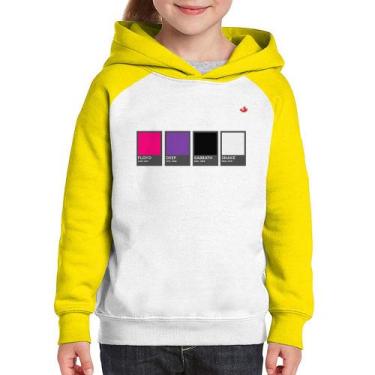 Imagem de Moletom Infantil Rock Color Guide - Foca na Moda, Branco, Amarelo, 6
