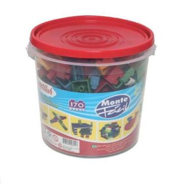 Imagem de Blocos de Montar Balde Monte Fácil 170 peças - Millah