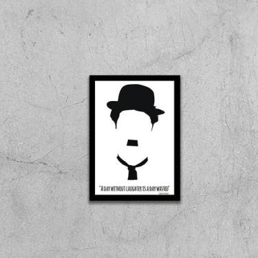 Imagem de Quadro Silhueta Charlie Chaplin 33x24cm - com vidro - Quadros On-line,