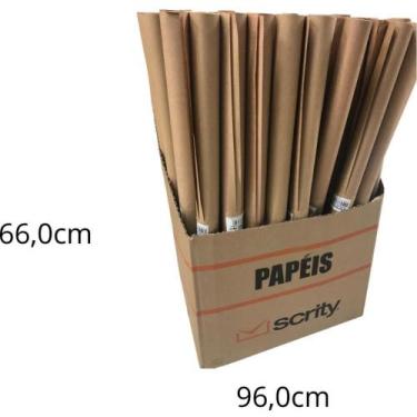 Imagem de Papel KRAFT Folha 66X96CM 80G Natural com 2 Folhas Pacote com 100 Unid