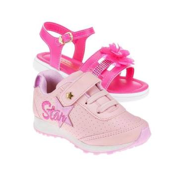 Imagem de Tenis Feminino e Sandalia Menina - KIT 2 PARES Tam 23 ao 34 - sapatinh