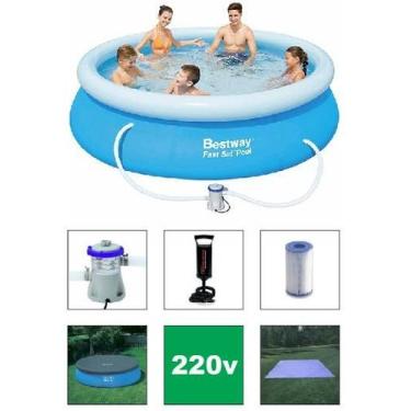 Imagem de Piscina BestWay 2900 Litros com Bomba Filtrante 220v Bomba de Inflar C