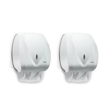 Imagem de 2 Papeleiras Papel Toalha 2 Dobras Premisse Velox Branco