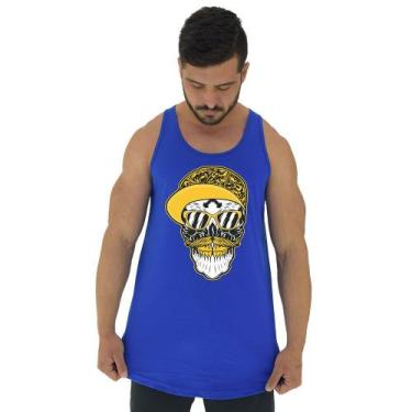 Imagem de Regata Longline Estampada Masculina MXD Conceito Crazy Skull, Azul, Ma