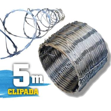 Imagem de Concertina clipada dupla crimpada cerca para muro 30cm - 5m - K. Metal