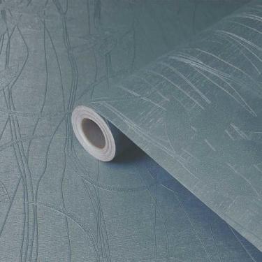 Imagem de Revestimento Adesivo Lavavel Linhas e Folhas Azul para Decoração Moder