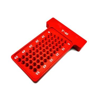 Imagem de Vleant Ferramenta de medição T-60 Régua T-60 – medidor de marcenaria, ferramenta de marcação de carpinteiro de calibre de furo de liga de alumínio (vermelho)