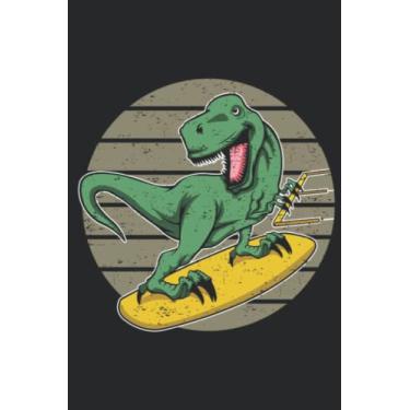 Imagem de Dinosaur Kitesurfing TRex Kitesurfer SweaGraphic: Lined Journal Notebook To Do Schedule, Medium 6x9 Inches, 100 Pages, Printed Cover