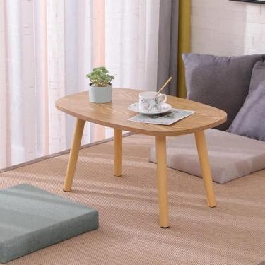 Imagem de Mesa de extremidade, mesa de centro moderna, mesa baixa, design retangular, madeira para sala de estar, estilo móveis, mesa de canto lateral, amarela