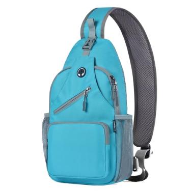 Imagem de Javolto Bolsa tiracolo tiracolo mochila transversal para viagem e caminhada, Lago azul, 15 x 7 x 3.5 inches, Bolsa tiracolo