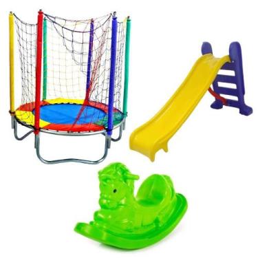 Imagem de Kit de Brinquedos Cama Elástica Pula Pula Trampolim Premium 1,40 Escor