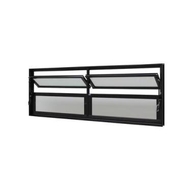 Imagem de Janela Basculante em Alumínio Preto Caribe Max 40x120x6cm 4 folhas Jap