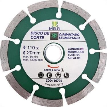 Imagem de Disco Diamantado Melfi Segmentado Seco 110Mm X 20Mm - 10702
