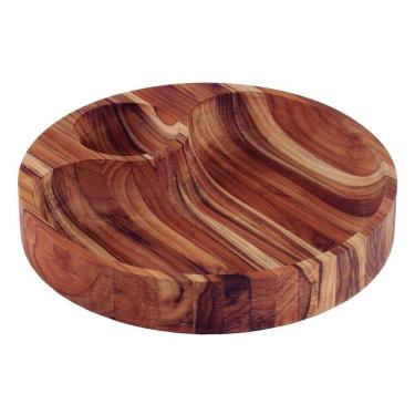 Imagem de Petisqueira Churrasco Tramontina Fundo Lateral Em Madeira Teca 31,5x31,5 Cm