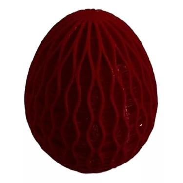 Imagem de Ovo de Páscoa para Decoração (Onda) (Vermelho)