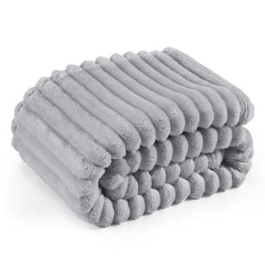 Imagem de Cobertor Bedsure de Lã Cinza Claro para Sofá - 130x180cm