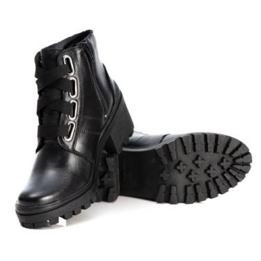 Imagem de Coturno Feminino Tratotado Em Couro - pettinari, Preto, 38