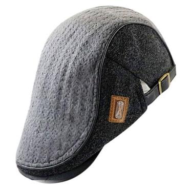 Imagem de Boina de Malha Chapéu Moda Outono Inverno Plana Design Italiano Unisse