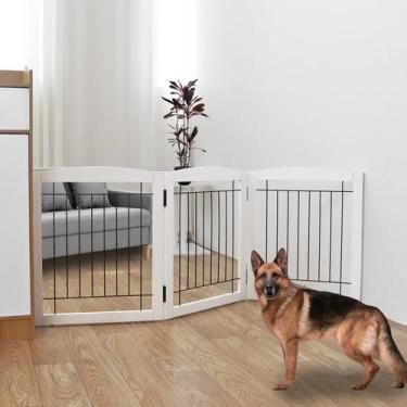 Imagem de Portão para Cachorro ZJSF - Dobrável, Freestanding, Extra Largo e de M