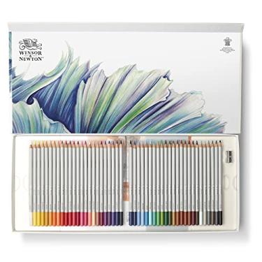 Imagem de Winsor & Newton 2090002 Conjunto de presente para esboçar, ilustrar e desenhar com 48 lápis de cores de qualidade artística, 1 bloco de 27 cm x 19,4 cm, 1 apontador