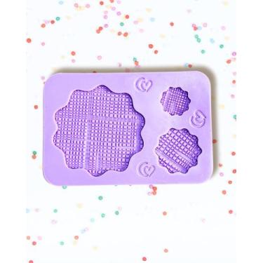 Imagem de F1874 molde de silicone kit escalope / base linho confeitaria biscuit 