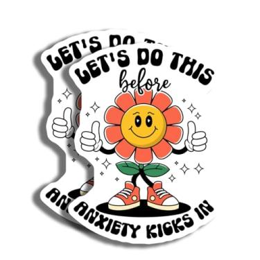 Imagem de Adesivo floral engraçado - adesivo motivacional fofo - decalque de alívio da ansiedade - vibrações positivas - adesivo edificante - adesivo de flor de sol - design decorativo durável fo - AAS0939