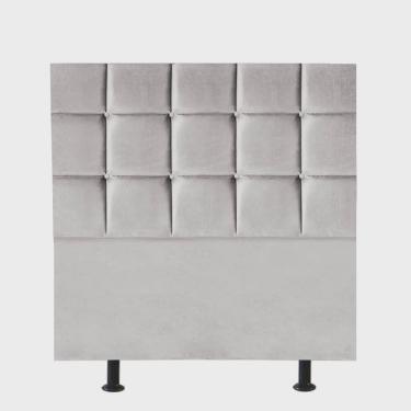 Imagem de Cabeceira Estofada Espanha 120cm Viúva Solteirão Para Cama Box Quarto Suede Cinza Claro - Ahz Móveis