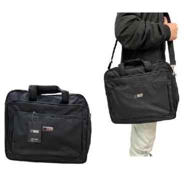 Imagem de Pasta maleta executiva expansivel laptop notebook casual 2 em 1 com 4 bolsos tiracolo preta