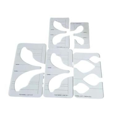 Imagem de UGPLM Modelos de retalhos de 5x, conjunto de estênceis de acrílico, régua de modelo de acrílico para colcha de retalhos, acolchoamento de bricolage na