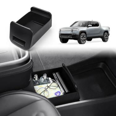 Imagem de Karltys Organizador De Gaveta Para Alto-Falante Camp Rivian R1S R1T 2022-2025, Console Central Compatível Com Acessórios R1S, Tapete Borracha Antiderrapante Tpe, Pressione Abrir (Sem Trava)