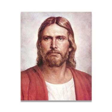 Imagem de Olhos brilhantes Jesus Wall Art Life Child Of God Poster Católico Cristão Senhor Pintura Religiosa Imagem Bíblia para Sala de Estar Igreja Pinturas Modernas Arte Decorativa 50 x 40 cm