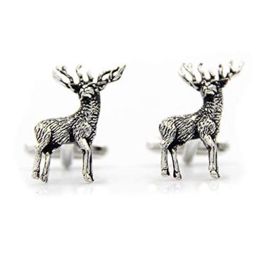 Imagem de Abotoaduras de espeto em pé Deer Hunting Shoot Stags jogo abotoaduras