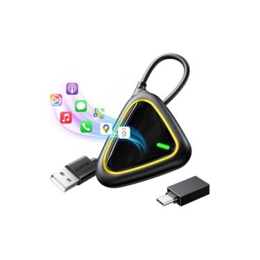 Imagem de AUXITO Adaptador CarPlay sem fio para Apple iPhone (atualizado em 2025), converte Carplay com fio de fábrica para sem fio, Plug & Play sem latência para iPhone iOS 10+ e carros de 2015