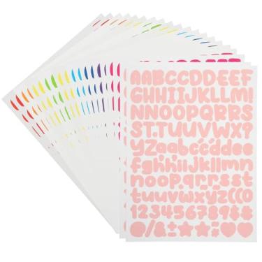 Imagem de PATIKIL Adesivos de letras de 30 folhas, 3360 peças de adesivos pequenos com número de letra de vinil de 1/2 polegada para caixa de correio, quadro de pôster, decoração de sala de aula, 10 cores