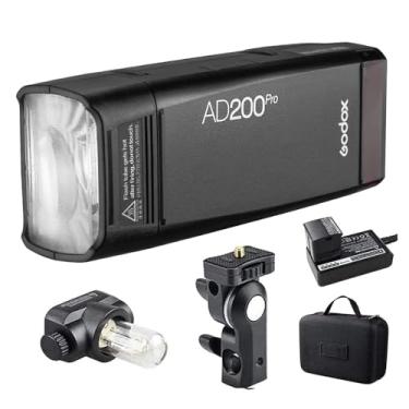 Imagem de GODOX AD200 Pro AD200Pro 200Ws 2.4G Flash Strobe, Speedlight 1/8000s HSS, 500 Full Power Flashes, 0.01-1.8s Recycling, 2900mAh Battery, Bare Bulb/Speedlite Fresnel Flash Head, Pocket Flash Monolight