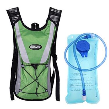 Imagem de Mochila de viagem para ciclismo, ciclismo, bicicleta/caminhada, bolsa de escalada + 2L de hidratação da Monvecle, Green with 2L water bladder, 19" x 9.8" x 1.2"
