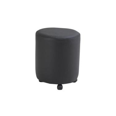 Imagem de Puff Cirius Rodízios Plástico Corano Preto