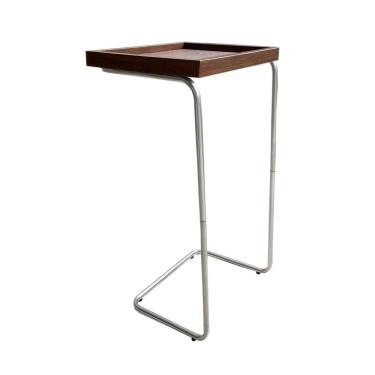 Imagem de Mesa De Apoio Lateral Para Sofá Ou Cama Castanho Prata