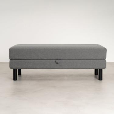 Imagem de Puff Baú Antúrio 120Cm Cabecasa Madeiramadeira Cinza